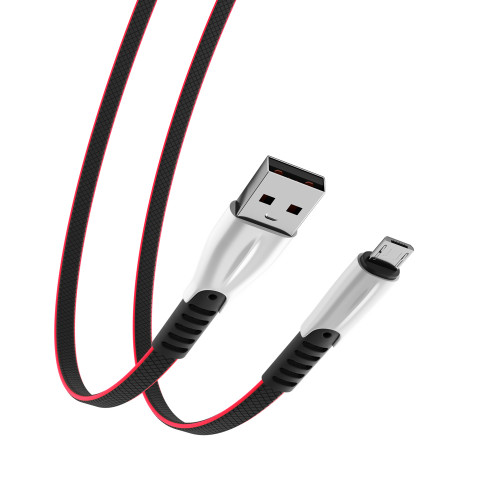 BY Кабель для зарядки Кобра Micro USB, 1м, 3А, чёрный BY