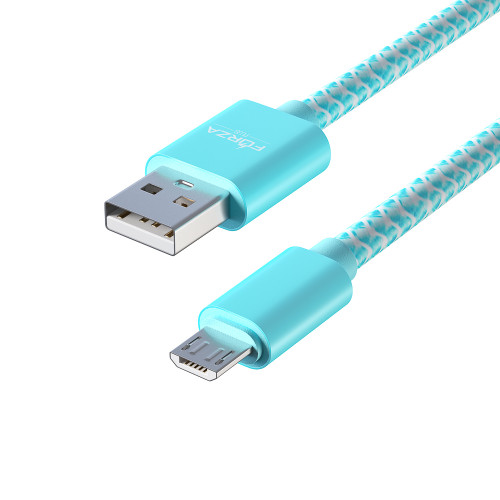 FORZA Кабель для зарядки Волна Micro USB, 1м, 2А, тканевая оплётка, 4 цвета, пакет FORZA