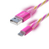 FORZA Кабель для зарядки Конфетти Micro USB, 1м, 1.5А, цветная подсветка, 3 цвета, пакет FORZA