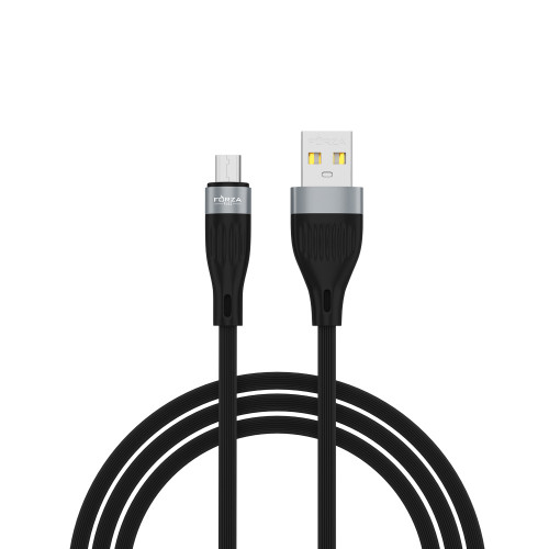 FORZA Кабель для зарядки Агама microUSB, 1м, Быстрая зарядка 2.4А, 12W, прорезиненный, 4 цвета FORZA