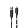 FORZA Кабель для зарядки Питон Micro USB, 1м, 2А, тканевая оплётка, 3 цвета, пакет FORZA