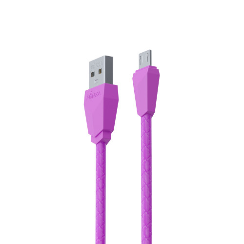 FORZA Кабель для зарядки Комфорт Micro USB, 1м, 1А, прорезиненный, 5 цветов, пакет FORZA