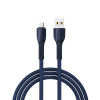 BY Кабель для зарядки Navy microUSB, 1м, Быстрая зарядка 3А, QC, PD 20W, тканевый, синий BY