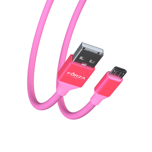 FORZA Кабель для зарядки Лето Micro USB, 1м, 2А, прорезиненный, 4 цвета, пакет FORZA