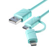 FORZA Кабель для зарядки 2 в 1, iP/Micro USB, 1 м, 2А, 5 цветов, пакет FORZA