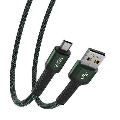 FORZA Кабель для зарядки Вернисаж microUSB, 1м, Быстрая зарядка 2.4А, 12W, тканевый , 3 цвета FORZA