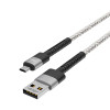 FORZA Кабель для зарядки Вертикаль microUSB, 1м, Быстрая зарядка 2.4А, 12W, тканевый , серый FORZA