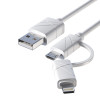 FORZA Кабель для зарядки 2 в 1, iP/Micro USB, 1 м, 2А, 5 цветов, пакет FORZA