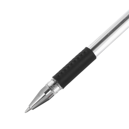 Набор гелевых ручек ClipStudio 4шт(2с,1ч,1к) проз. корп., резин. держ., наконечник 0,5 мм, в пакете ClipStudio