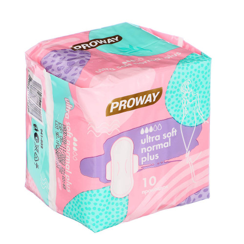 PROWAY Прокладки гигиенические Ультрамягкие NORMAL PLUS, 10шт PROWAY