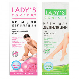 Крем для депиляции LADY S с Алое-вера и вит.Е/с розовым маслом, 100 мл