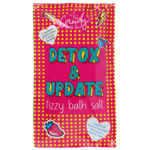 Соль для ванн двухцветная шипучая Candy bath bar "Detox & Update"/"Sweet Sweet Sleep", 100г Лаборатория КАТРИН