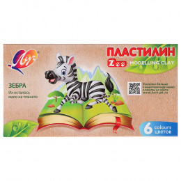 ЛУЧ Пластилин "ZOO", 6 цветов, 90 грамм, в картонной коробке, 30С 1810-08