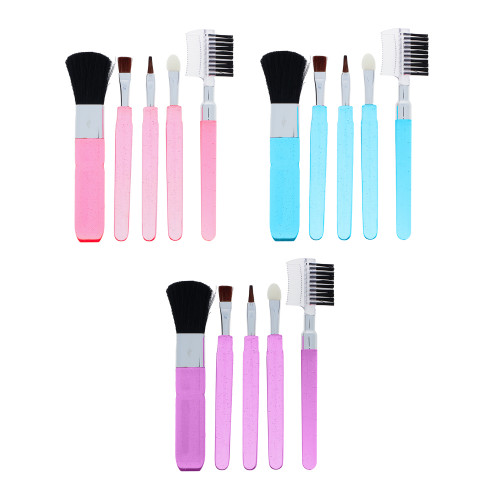 ЮНИLOOK Набор кистей для макияжа 5шт, пластик, синтетич.нейлон, 11см ЮНИLOOK