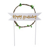 Топпер для торта "Happy birthday", 14x21см, бумага, LED нить (производитель не указан)