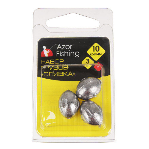 AZOR FISHING Набор грузов 3 шт., "Оливка", 3,6,10, г. AZOR FISHING