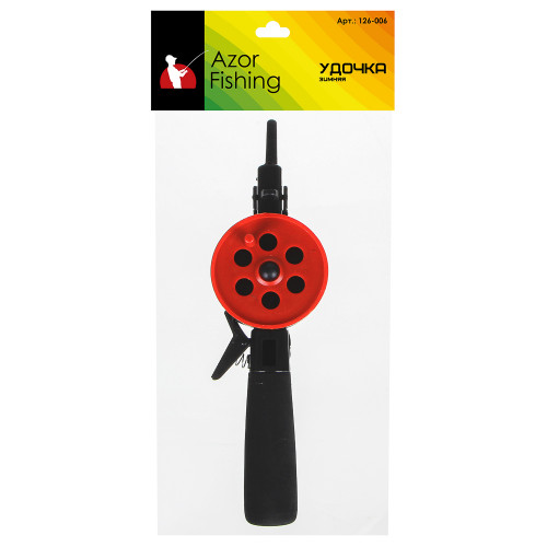 AZOR FISHING Удочка для зимней рыбалки 35см, с катушкой, съемные ножки, файберглаc, 3 цвета AZOR FISHING