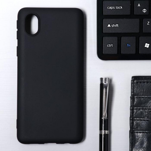 Чехол Krutoff, для Samsung Galaxy A01 Core, матовый, черный Krutoff