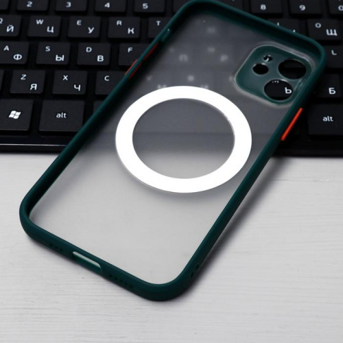 Чехол LuazON для iPhone 12, поддержка MagSafe, с окантовкой, пластиковый, зеленый Luazon Home
