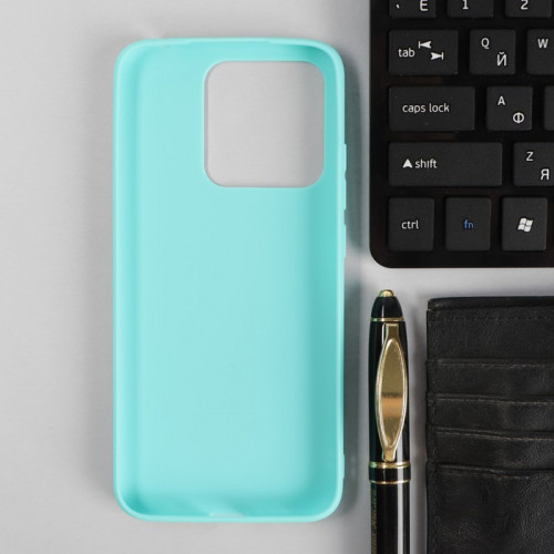Чехол PERO, для телефона Xiaomi Redmi 10A, силиконовый, бирюзовый PERO
