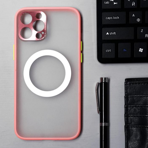 Чехол LuazON для iPhone 12 Pro Max, поддержка MagSafe, с окантовкой, пластиковый, розовый Luazon Home