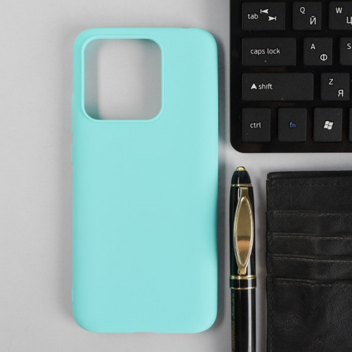 Чехол PERO, для телефона Xiaomi Redmi 10A, силиконовый, бирюзовый PERO