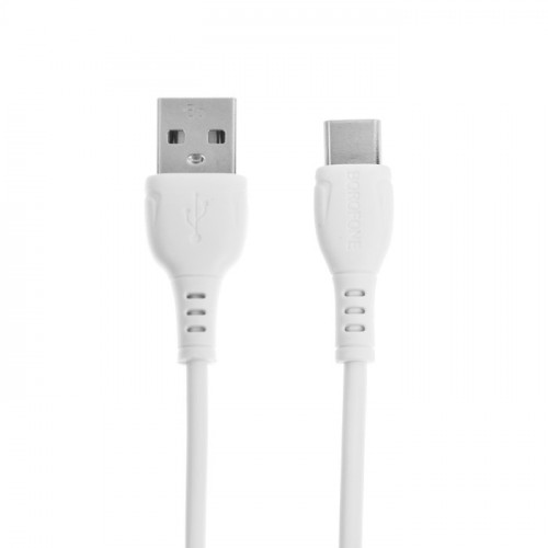 Кабель Borofone BX51, Type-C - USB, 3 А, 1 м, PVC оплётка, белый Borofone