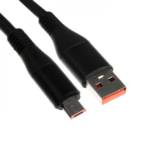 Кабель MicroUSB - USB, 2.4 A, оплётка TPE, утолщенный, 1 метр, чёрный (производитель не указан)