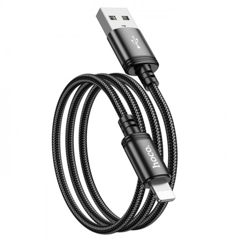 Кабель Hoco X89, Lightning - USB, 2.4 А, 1 м, плетённая проволока, чёрный Hoco