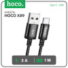 Кабель Hoco X89, Type-C - USB, 3 А, 1 м, плетённая проволока, чёрный Hoco