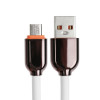 Кабель MicroUSB - USB, 2.4 A, оплётка PVC, 1 метр, белый (производитель не указан)