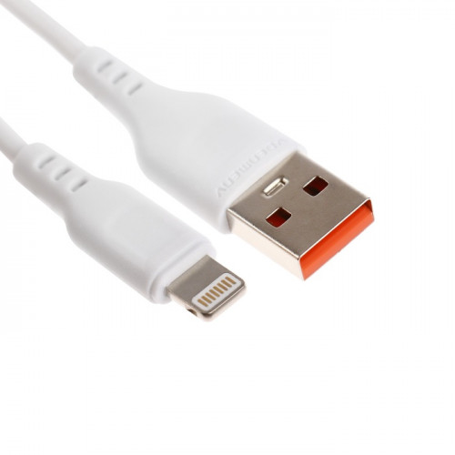 Кабель D-01L, Lightning- USB, 1 м, 2.4 A, зарядка + передача данных, белый (производитель не указан)