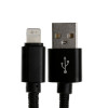 Кабель Lightning - USB, 2.1 А, оплётка нейлон, 2 метра, чёрный (производитель не указан)