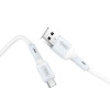 Кабель Hoco X65, microUSB - USB, 2.4 А, 1 м, TPE оплетка, белый Hoco