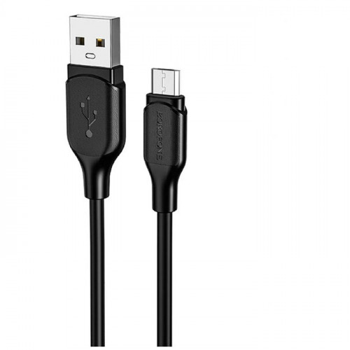 Кабель Borofone BX42, microUSB - USB, 2.4 А, 1 м, TPE оплётка, чёрный Borofone