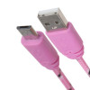 Кабель Luazon, microUSB - USB, 1 А, 1 м, оплётка нейлон, розовый Luazon Home