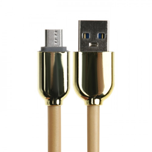 Кабель MicroUSB - USB, 2.4 А, оплётка TPE, морозоустойчивый, 1 метр, желтый (производитель не указан)