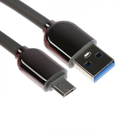 Кабель MicroUSB - USB, 2.4 А, оплётка TPE, морозоустойчивый, 1 метр, серый (производитель не указан)