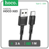 Кабель Hoco X83, Type-C - USB, 3 А, 1 м, передача данных, ПВХ, чёрный Hoco