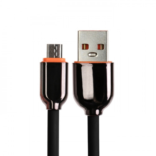 Кабель MicroUSB - USB, 2.4 A, оплётка PVC, 1 метр, чёрный (производитель не указан)