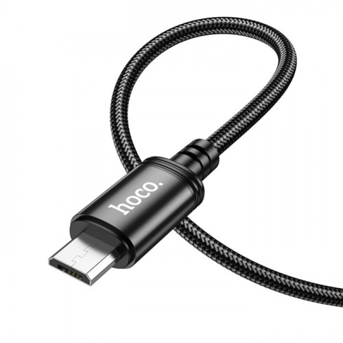 Кабель Hoco X89, Micro USB - USB, 2.4 А, 1 м, плетённая проволока, чёрный Hoco