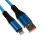 Кабель Lightning - USB, 5 A, оплётка TPE, утолщенный, 1 метр, синий (производитель не указан)