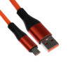 Кабель MicroUSB - USB, 2.4 A, оплётка TPE, утолщенный, 1 метр, оранжевый (производитель не указан)