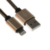 Кабель Lightning - USB, 2.1 А, оплётка нейлон, 1 метр, золотистый (производитель не указан)