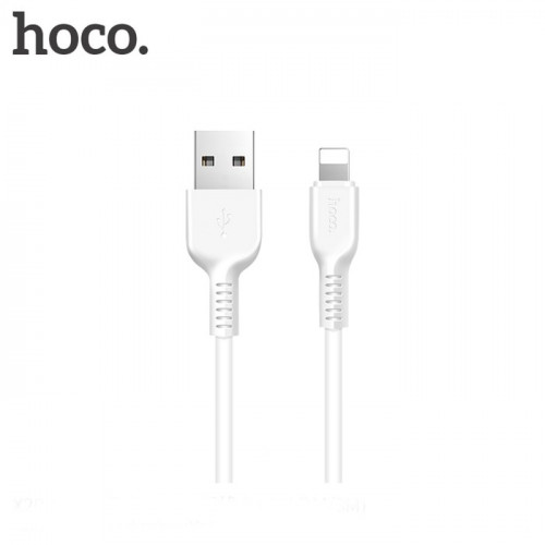 Кабель Hoco X20, Lightning - USB, 2,4 А, 1 м, PVC оплетка, белый Hoco