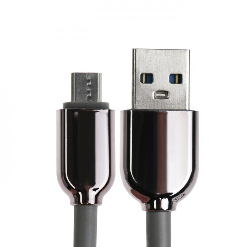 Кабель MicroUSB - USB, 2.4 А, оплётка TPE, морозоустойчивый, 1 метр, серый (производитель не указан)