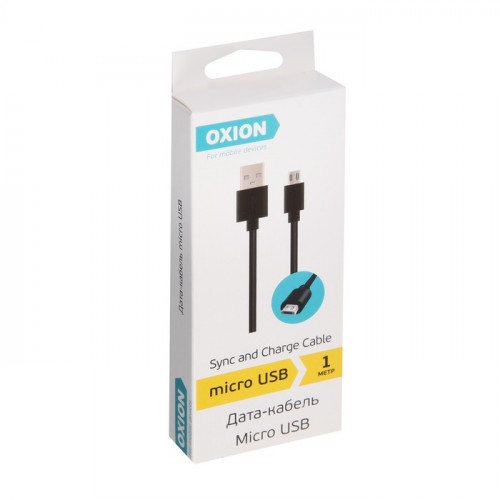 Кабель OXION, microUSB - USB, 1 м, черный Oxion