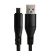 Кабель MicroUSB - USB, 2.4 A, оплётка TPE, утолщенный, 1 метр, чёрный (производитель не указан)