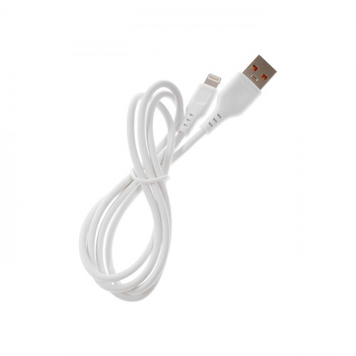 Кабель D-01L, Lightning- USB, 1 м, 2.4 A, зарядка + передача данных, белый (производитель не указан)