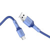 Кабель Hoco X65, microUSB - USB, 2.4 А, 1 м, TPE оплетка, синий Hoco